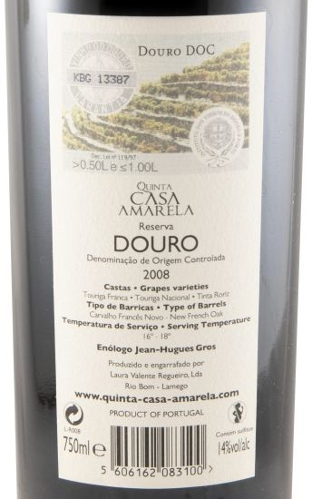 2008 Quinta Casa Amarela Reserva red