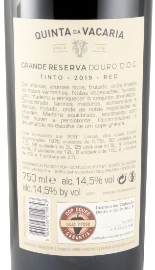 2019 Quinta da Vacaria Grande Reserva red