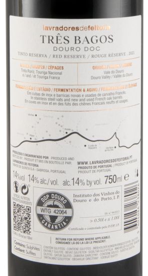 2021 Lavradores de Feitoria Três Bagos Reserva tinto