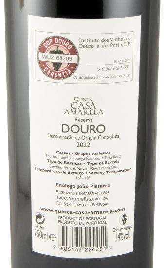 2022 Quinta Casa Amarela Reserva red