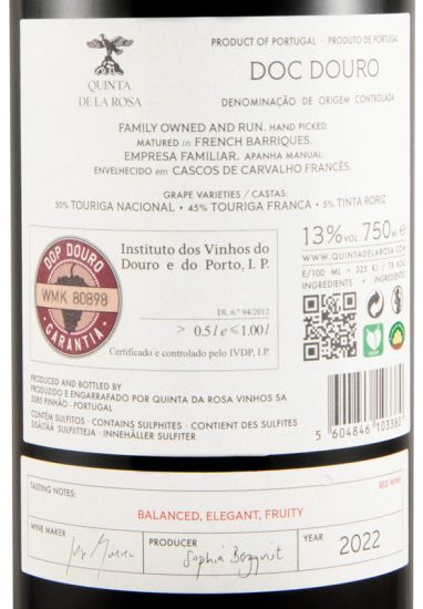 2022 Quinta de La Rosa Reserva red