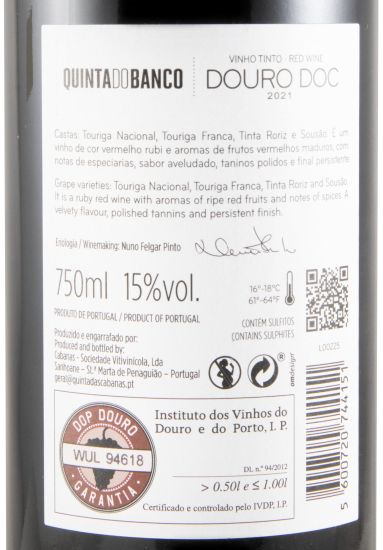 2021 Quinta do Banco tinto