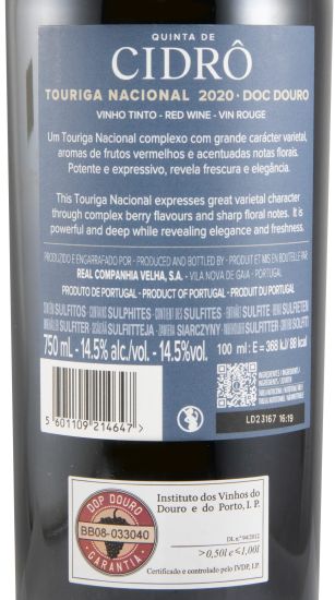 2020 Quinta de Cidrô Touriga Nacional red