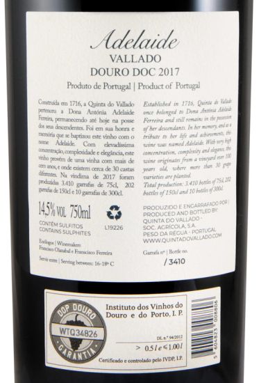 2017 Vallado Adelaide red
