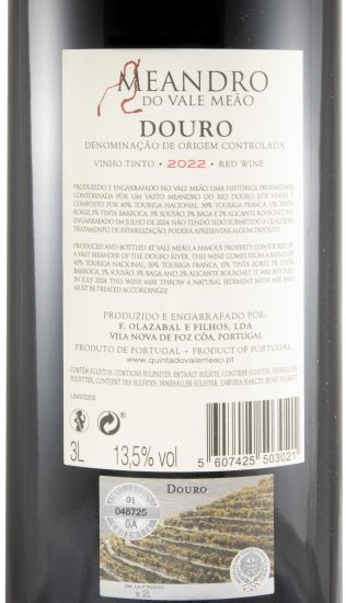 2022 Meandro do Vale Meão red 3L