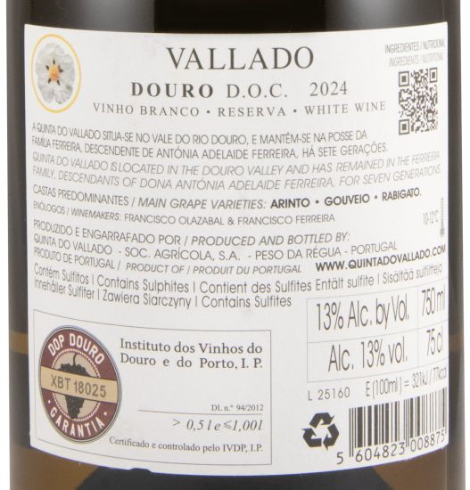 2024 Vallado Reserva white