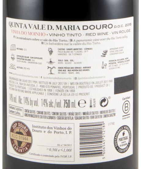 2015 Quinta Vale D. Maria Vinha do Moinho tinto
