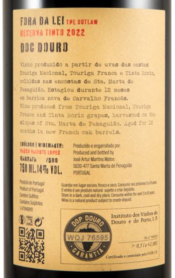 2022 Fora da Lei Reserva tinto