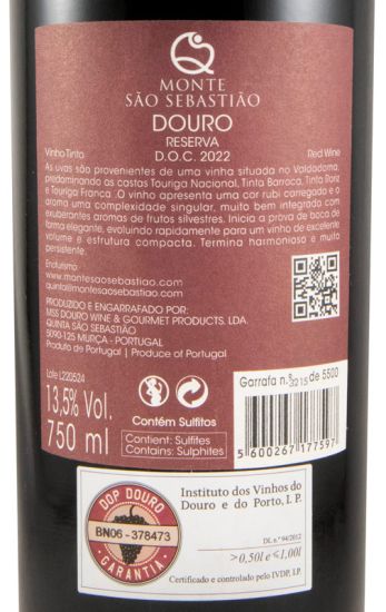 2022 Monte São Sebastião Reserva red