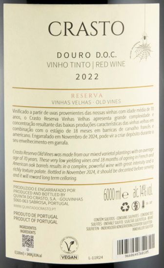 2022 Crasto Vinhas Velhas Reserva tinto 6L