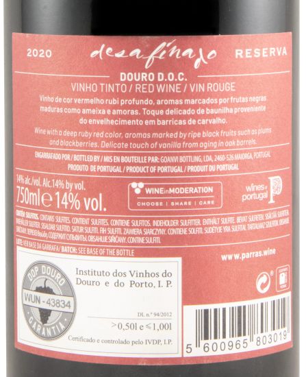 2020 Desafinado Reserva tinto