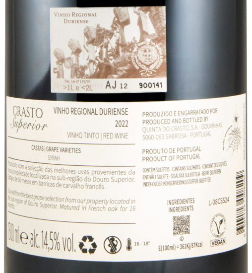 2022 Crasto Superior Syrah tinto 1,5L