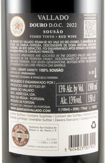 2022 Vallado Sousão red 1.5L
