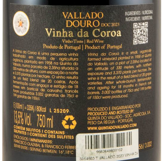 2023 Vallado Vinha da Coroa red