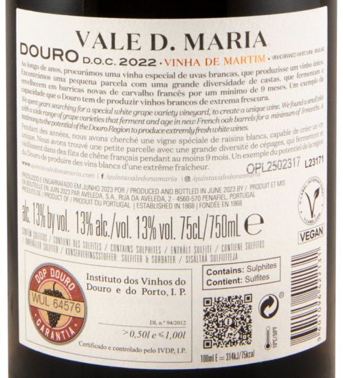 2022 Vale D. Maria Vinha de Martim branco