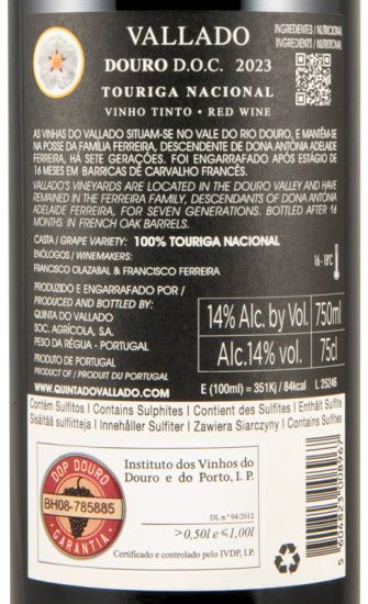 2023 Vallado Touriga Nacional tinto