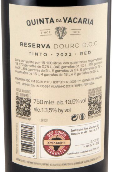 2022 Quinta da Vacaria Reserva red