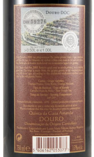 2005 Quinta Casa Amarela Reserva tinto