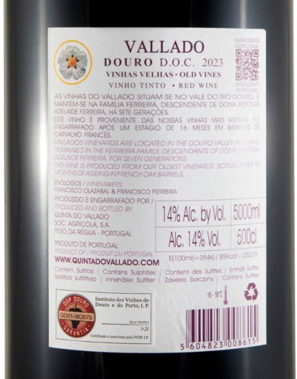 2023 Vallado Vinhas Velhas Reserva red 5L