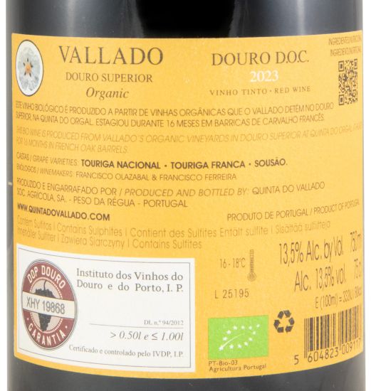 2023 Vallado Douro Superior organic red