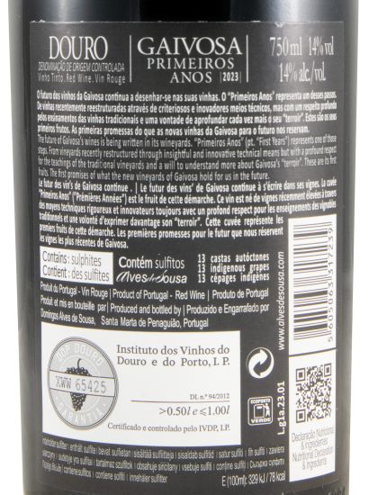 2023 Gaivosa Primeiros Anos tinto