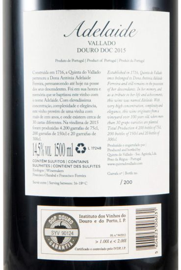 2015 Vallado Adelaide tinto 1,5L