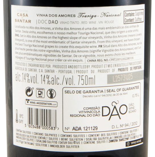 2020 Casa de Santar Vinha dos Amores Touriga Nacional tinto