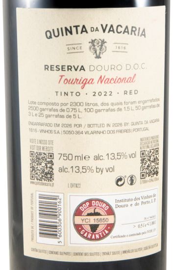 2022 Quinta da Vacaria Touriga Nacional tinto