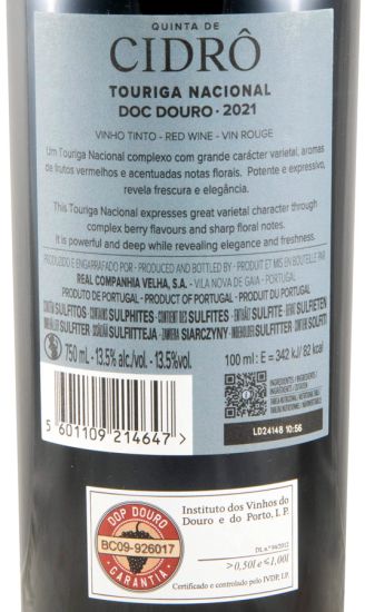 2021 Quinta de Cidrô Touriga Nacional red