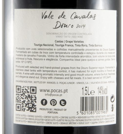 2014 Poças Vale de Cavalos tinto (sem caixa) 1,5L