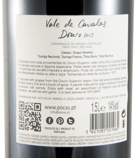 2013 Poças Vale de Cavalos tinto (com caixa) 1,5L