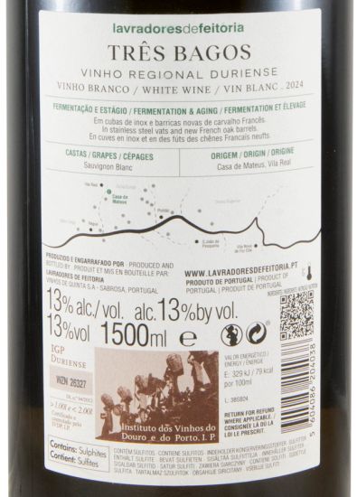 2024 Lavradores de Feitoria Três Bagos Sauvignon Blanc branco 1,5L