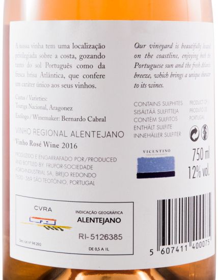 2016 Vicentino rosé