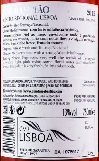 2015 Quinta São Sebastiao rosé