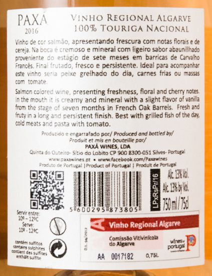 2016 Paxá Premium rosé