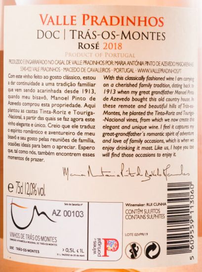 2018 Valle Pradinhos rosé