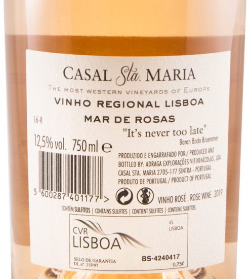 2019 Casal Sta. Maria Mar de Rosas rosé