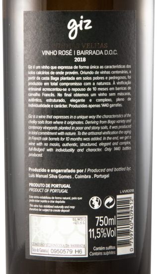 2018 Giz by Luís Gomes Vinhas Velhas rosé