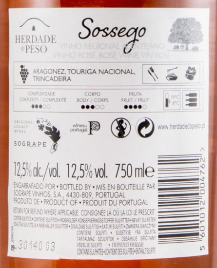 2019 Herdade do Peso Sossego rosé