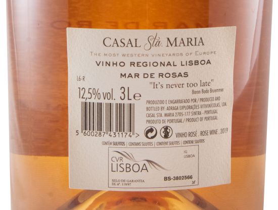2019 Casal Sta. Maria Mar de Rosas rosé 3L