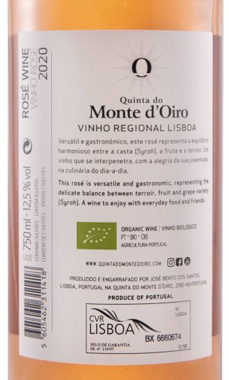 2020 Quinta Monte d'Oiro organic rosé