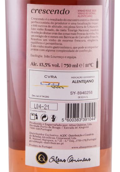2020 Altas Quintas Crescendo rosé