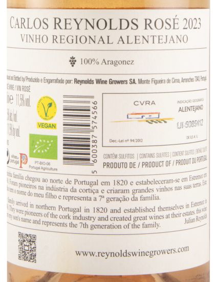 2023 Carlos Reynolds biológico rosé