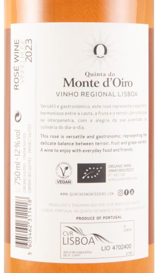 2023 Quinta do Monte d'Oiro organic rosé (damaged label)