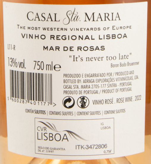 2022 Casal Sta. Maria Mar de Rosas rosé