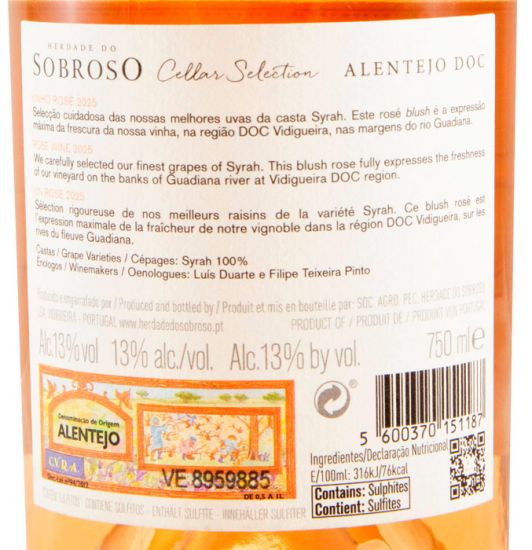 2025 Herdade do Sobroso Cellar Selection rosé