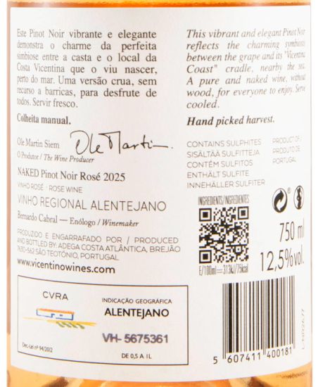 2025 Vicentino Naked Pinot Noir rosé