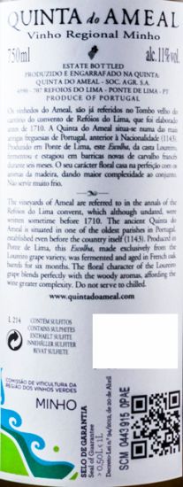 2014 Quinta do Ameal Escolha branco