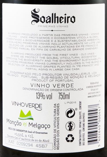 2016 Soalheiro Primeiras Vinhas Alvarinho white