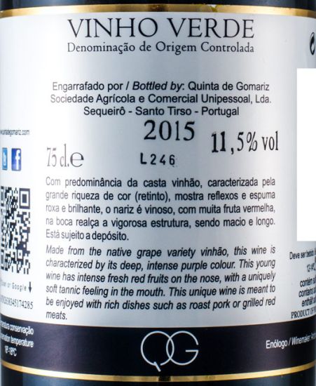 2015 Quinta Gomariz Vinhão tinto